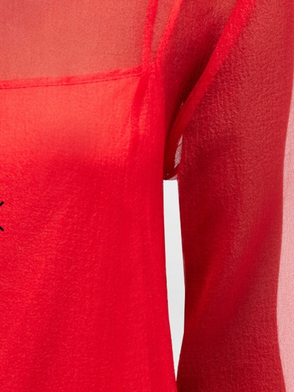 Ganni Size 6 Red Organza Circle Collar Dress - Picture 3 of 5